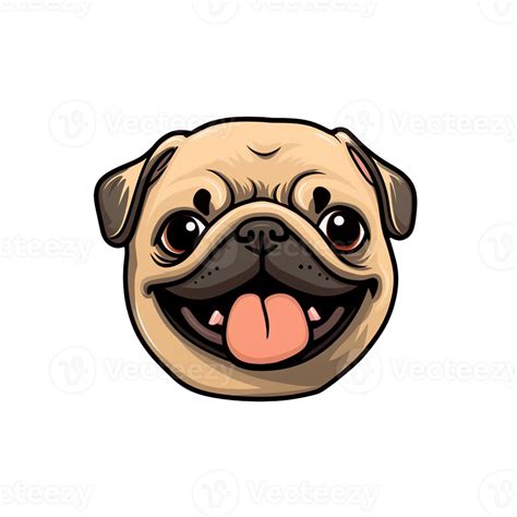 Cute pug isolated on transparent background, ai generated, digital ...