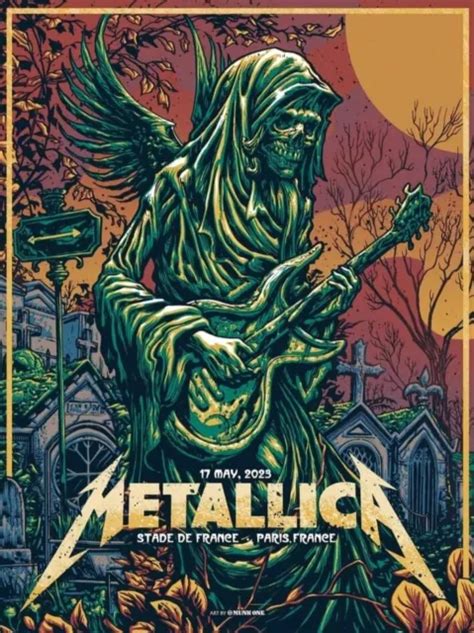 Metallica European Tours Poster Paris May Night Stade De