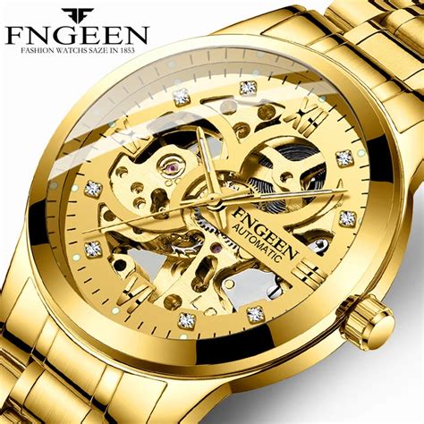 FNGEEN Reloj Autom Tico Dorado Para Hombre Cron Grafo Mec Nico Con