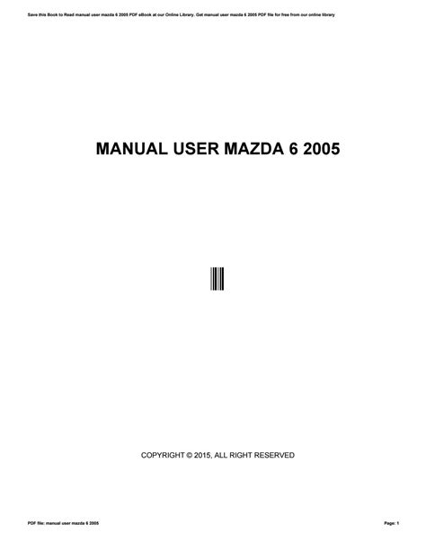 Manual User Mazda 6 2005 By Toon061 Issuu