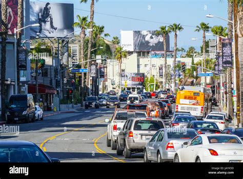 Sunset Boulevard - Street view - LOS ANGELES - CALIFORNIA Stock Photo ...