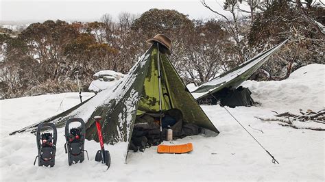 Winter Tarp Camping In The Australian Snow Youtube