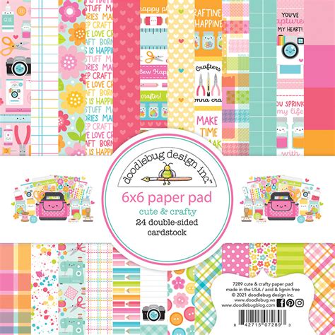 doodlebug design cute  crafty collection    paper pad