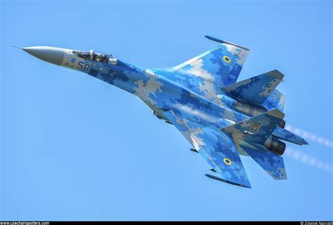 Ukraine Air Force Sukhoi Su 27 Flanker B 58 Blue Sukhoi Fighter