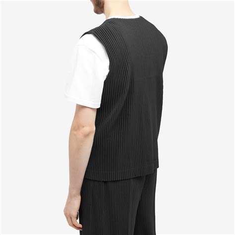 Homme Pliss Issey Miyake Pleated Vest Black End Tw