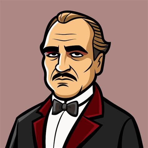 Premium Vector A Drawing Of A Man With A Red Bow Tie And A Black Bow Tie