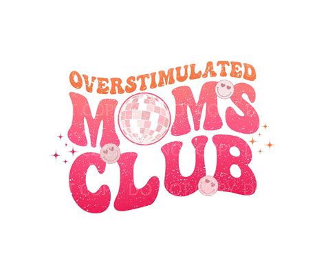 Overstimulated Moms Club Retro Pink Disco Ball Sublimation Etsy In 2023 Retro Pink Vinyl