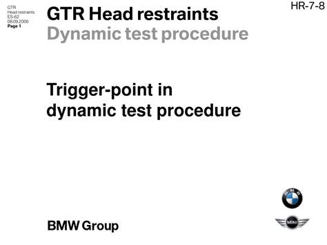 PPT - Active Head Restraints Dynamic Test Procedure - Trigger Point