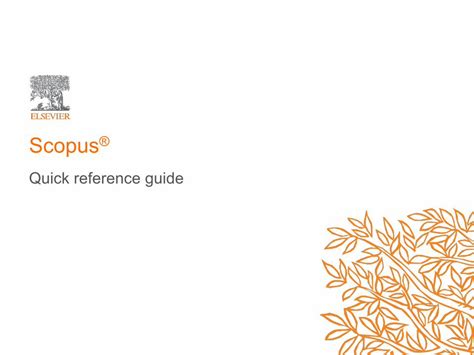 Pdf Scopus Quick Reference Guide Elsevierbrowsing For Sources A