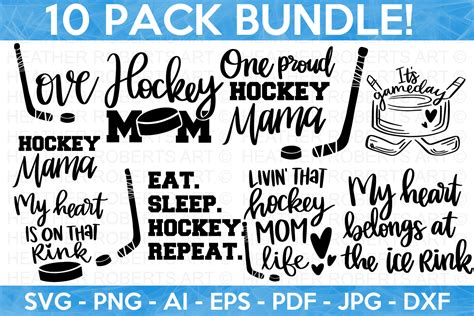 Hockey Mom Svg Bundle Love Hockey Svg Graphic By Heather Roberts Art