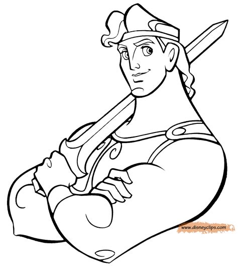 Coloriages Hercule avec son épée Coloriages Hercule Des coloriages