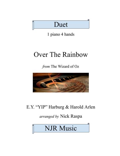 Over The Rainbow From The Wizard Of Oz Arr NJR Music Sheet Music