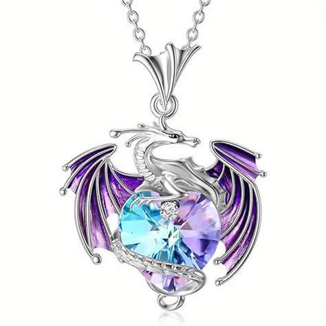 Nouveau Collier De Dragon Volant Birthstone Femelle Collier En Cristal