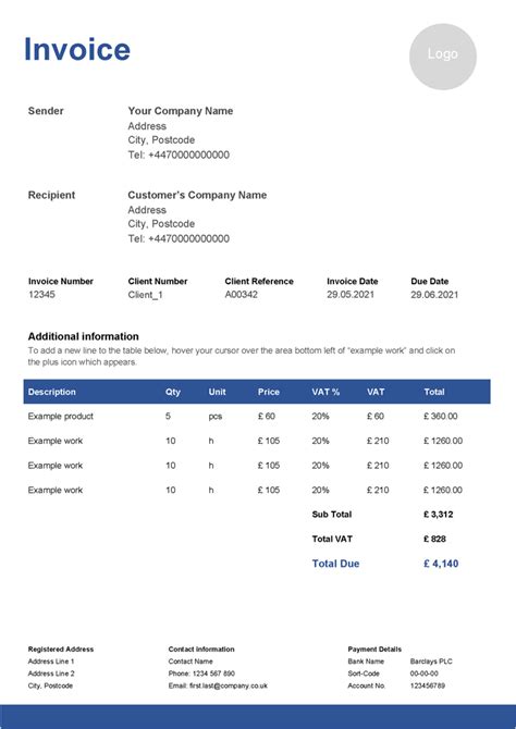 Free Invoice Templates Uk Templates In Word Excel And Pdf