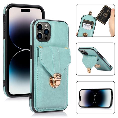 Card Slot Lanyard Phone Case For iPhone 14 Pro (Green) – Alexnld.com