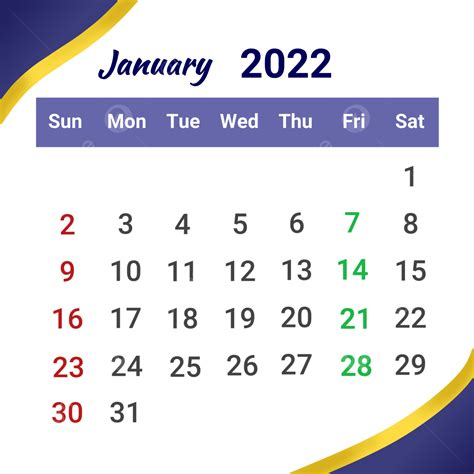 Gambar Kalender Januari 2022 Dengan Perbatasan Yang Elegan Januari Sangat Peri Kalender 2022