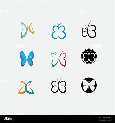 Vector Butterfly Conceptual Simple Colorful Icon Logo Vector