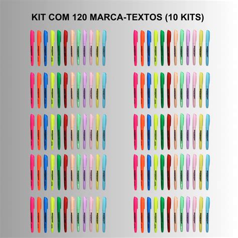 Kit 120 Marca Textos Masterprint 60 Neon 60 pastéis Shopee Brasil