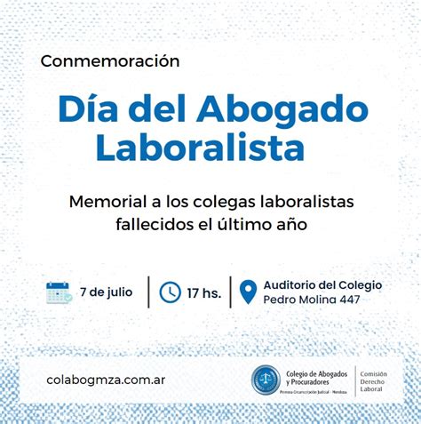 Conmemorar N El D A Del Abogado Laboralista Con Un Memorial A Los