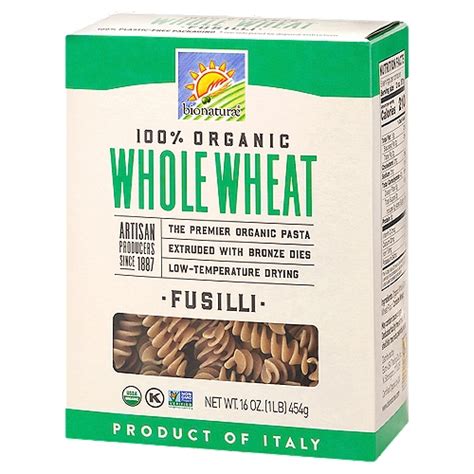 Bionaturae Organic Whole Wheat Fusilli Pasta 16 Oz