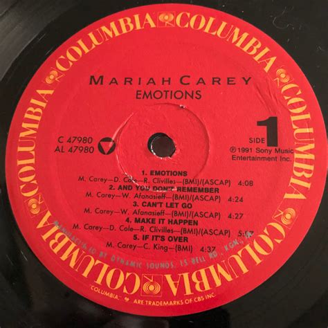 Mariah Carey Emotions 1991 Vinyl Discogs