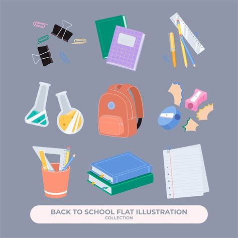 Premium Vector | School stationary element vector illustration ...