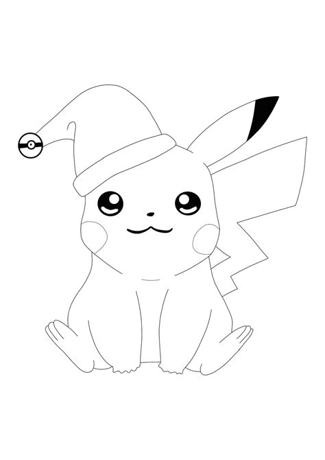 Christmas Pikachu Coloring Pages - 2 Free Coloring Sheets (2021)