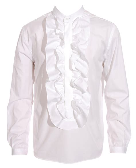 Umit Benan Ruffle Front Shirt In White For Men Lyst Uk