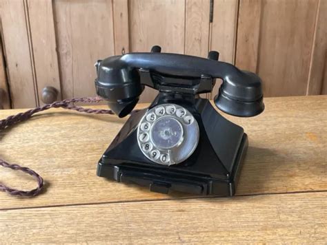 VINTAGE 1940 S GPO Bakelite Pyramid Dial Telephone Phone Black Rotary