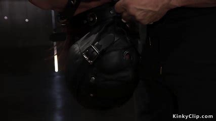 Slave In Leather Mask Pussy Slapped