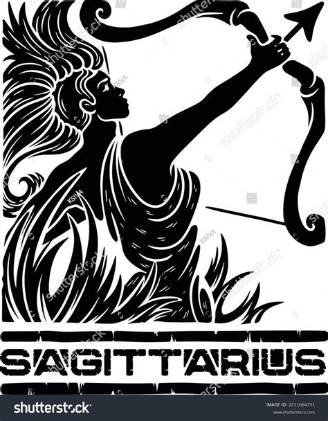 Zodiac Sign Sagittarius Vector Illustration เวกเตอร์สต็อก ปลอดค่า