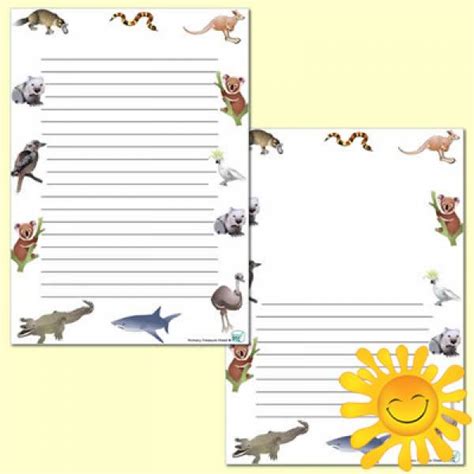 Animal Border Writing Paper