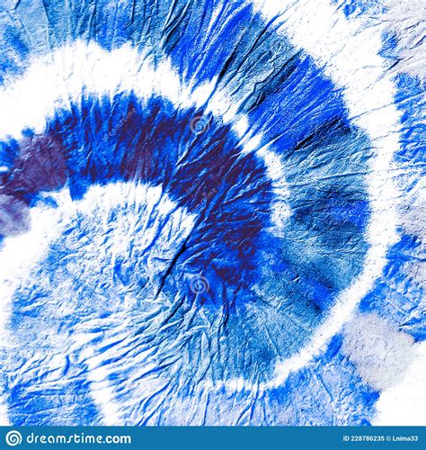 Cerulean Spiral Tie Dye Batik White Swirl Watercolor Clothing Blue