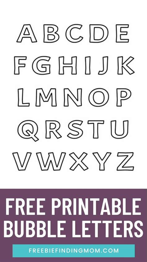 Free printable bubble letters alphabet – Artofit