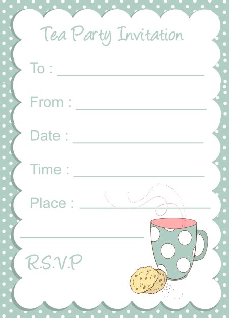 Free Printable Tea Party Invitations