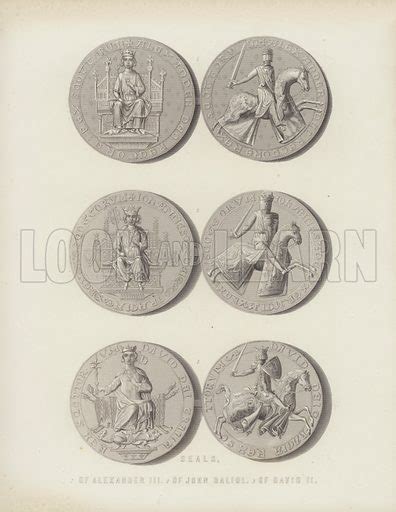 Seals Of Alexander Iii John Baliol And David Ii Stock Image Look And