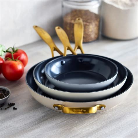 greenpan jewel pro ceramic  stick  piece fry pan set retail