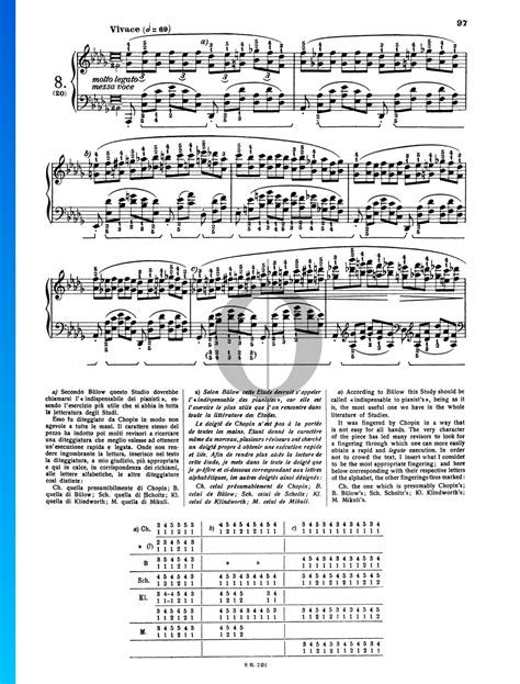 Étude in D flat Major Op 25 No 8 Frédéric Chopin Piano Sheet Music