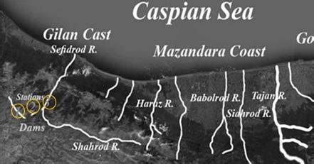 Sampling sites: (1) upstream and (2) downstream of the Manjil dam and ...