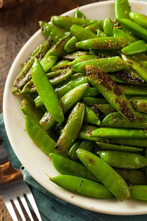 Garlic Sugar Snap Peas Slender Kitchen Recipe Vegetable Dishes Healthy Snap Peas Recipe