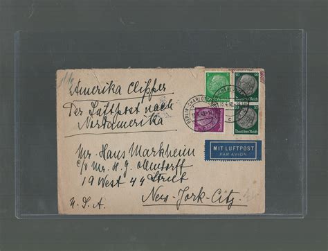 1940 Pan Am Airmail Cover Berlin Germany To New York USA Clipper EBay