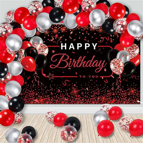 Buy Red And Black Birthday Party Decorations 50 Piece Balloon Garland