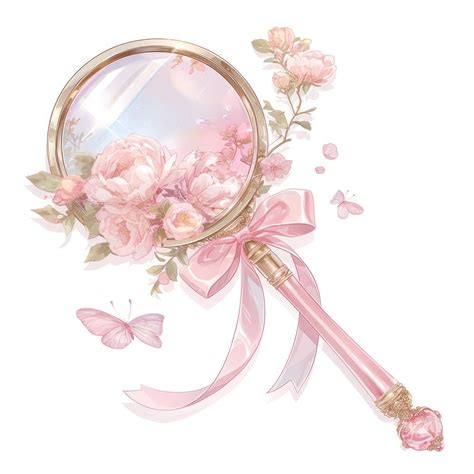 Coquette Hand Mirror Accessories Magnifying Premium Photo