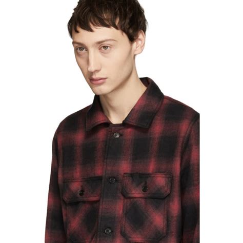 Naked And Famous Denim Red Flannel Lumberjack Shirt Naked And Famous Denim