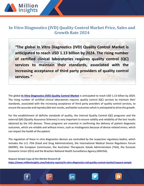 Ppt In Vitro Diagnostics Ivd Quality Control Market Size Forecast