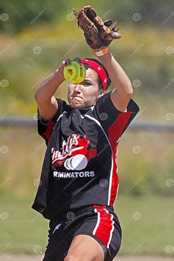 Fastpitch Midget Girls Winnipeg Shotton Pitch Editorial Stock Image Image Of Action Fastpitch