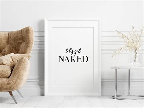 Poster Lets Get Naked Home Decor Art Print Black And White Etsy