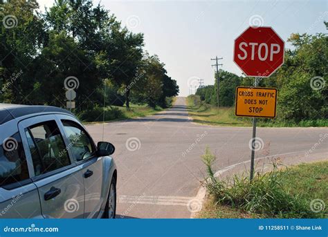 Cross Traffic Does Not Stop Sign Royalty-Free Stock Photo ...