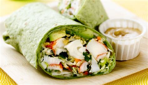 Asian Crunch Alaska Surimi Seafood Wrap With Spicy Soy Mayo Wild