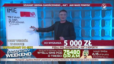 Zagadkowy Weekend na żywo 20 04 2024 Polonia1 YouTube